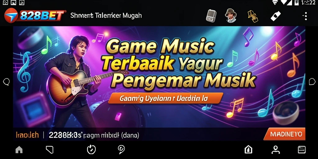 Tangkapan layar gameplay menarik dari 828BET dengan berbagai lagu.