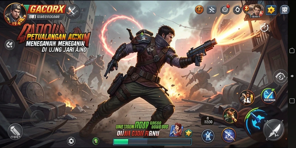 Screenshot GACORX menampilkan pertarungan seru penuh aksi.