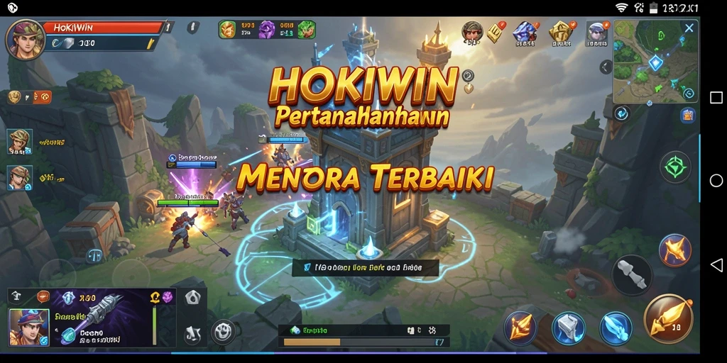 Gameplay HOKIWIN menampilkan pertempuran Tower Defense yang seru dan menantang.