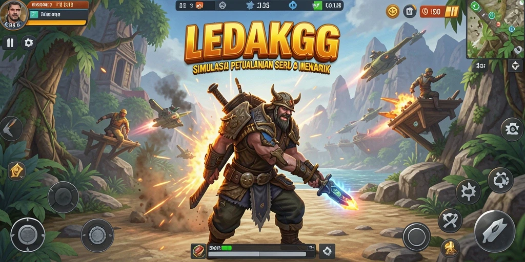 Tampilan gameplay LEDAKGG yang menggugah selera dan interaktif.