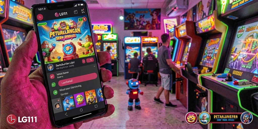 Screenshot menampilkan gameplay seru dari LG111 dengan berbagai karakter dan rintangan.