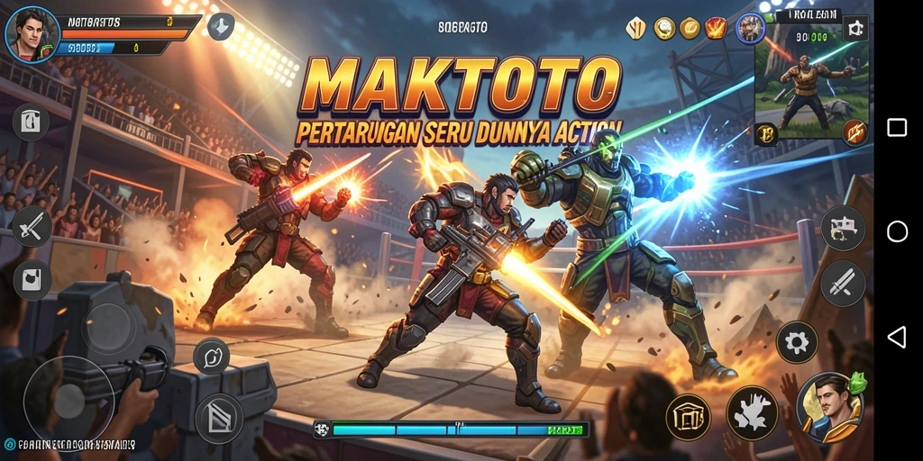 Gameplay seru MAKTOTO yang menampilkan pertarungan intens.