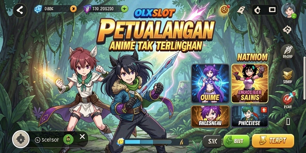 Tampilan gameplay OLXSLOT yang seru dan menghibur dalam dunia anime.