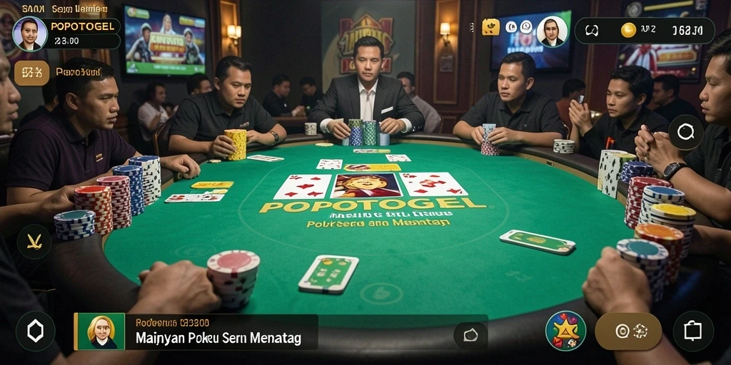 Tampilan menarik dari gameplay Poker di POPOTOGEL.