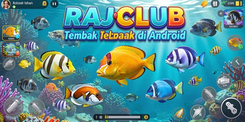 Tampilan gameplay RAJACLUB yang menarik dengan aksi Tembak Ikan.