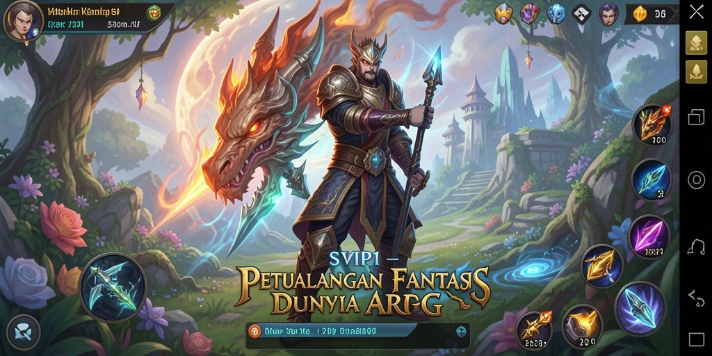 Tampilan menarik gameplay ARPG di SVIP1 dengan karakter beraksi.