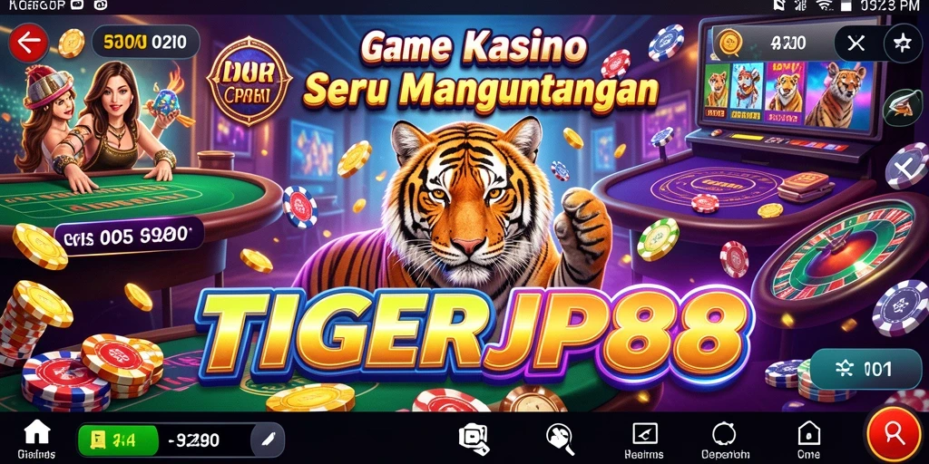 Screenshot menunjukkan gameplay seru di TIGERJP88 dengan desain menarik dan interaktif.
