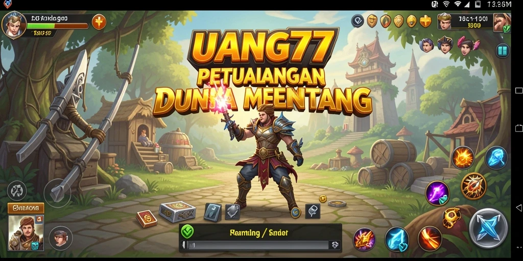 Screenshot UANG77 menampilkan pertarungan RPG yang seru dan mendebarkan.