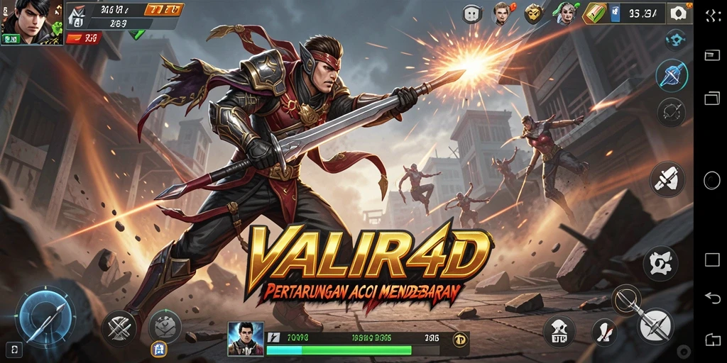 Screenshot VALIR4D menampilkan aksi seru dalam pertempuran.